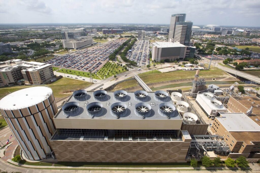 Image of a central energy plant operated by TECO in Houston, TX.